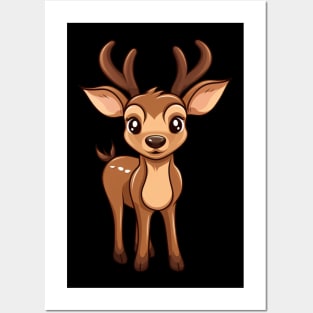 Cute Baby Christmas Reindeer Posters and Art